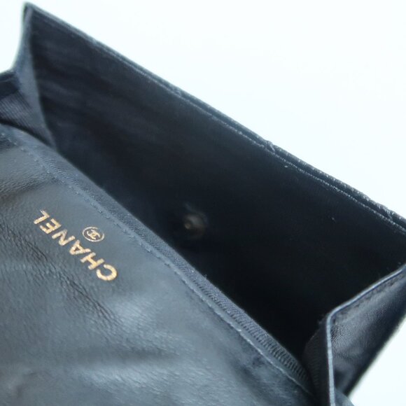 Chanel Black Caviar Leather Quilted Coin & Card Holder Wallet Luxury Designer - Picture 7 of 14